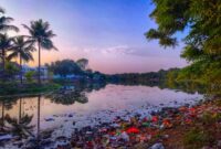 Busa putih akibat limbah industri menutupi permukaan air sungai yang merusak ekosistem alami dan mengancam sumber air bersih warga di sekitar kawasan manufaktur.
